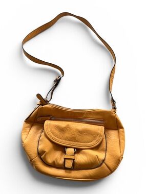 GAL Mustard Yellow Shoulder Bag Slouchy Hobo Purse EUC